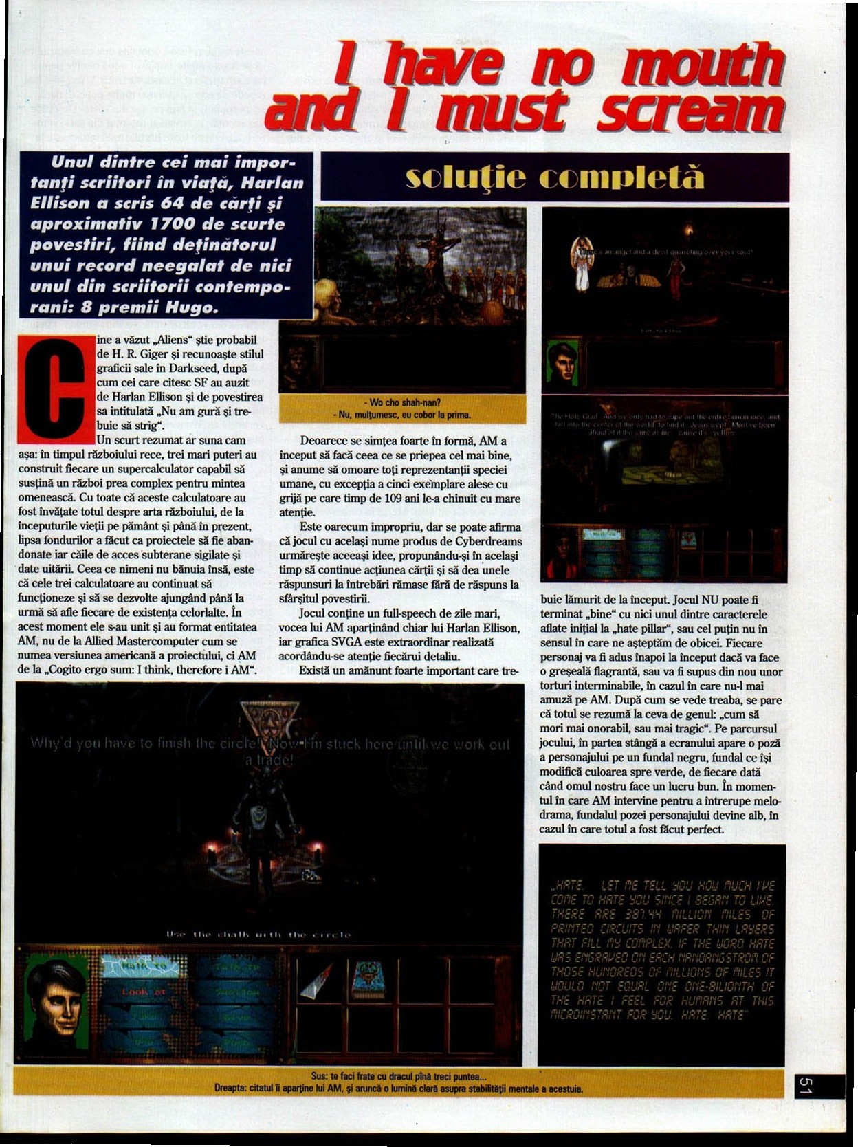 Numărul 7, pagina 53 — I have no mouth and I must scream — soluție completă