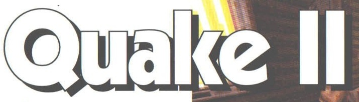 Logo-ul „Quake II”, tipărit peste colțul din stânga-sus al screenshotului mare