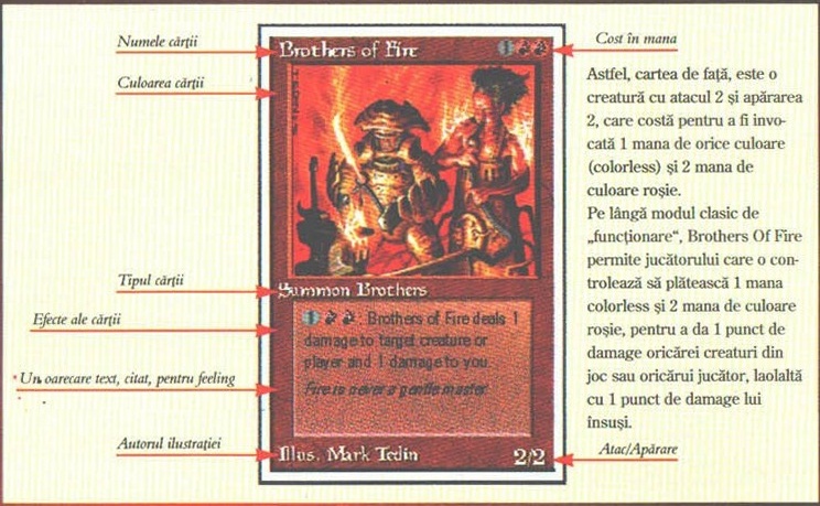 Diagrama adnotată a unei cărți: „Brothers of Fire"
