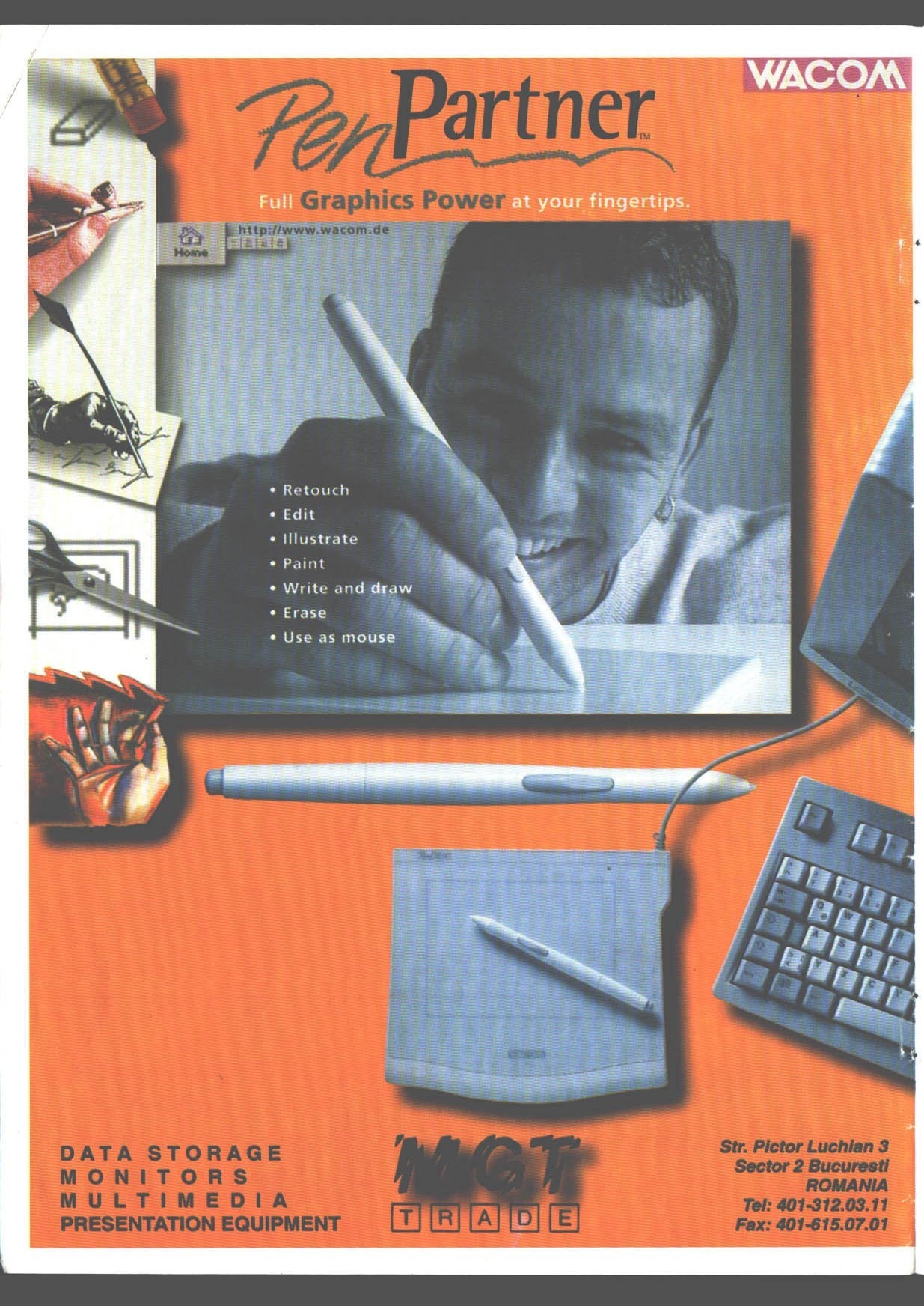 Numărul 8, pagina 2 — WACOM PenPartner / M.G.T. Trade (reclamă)