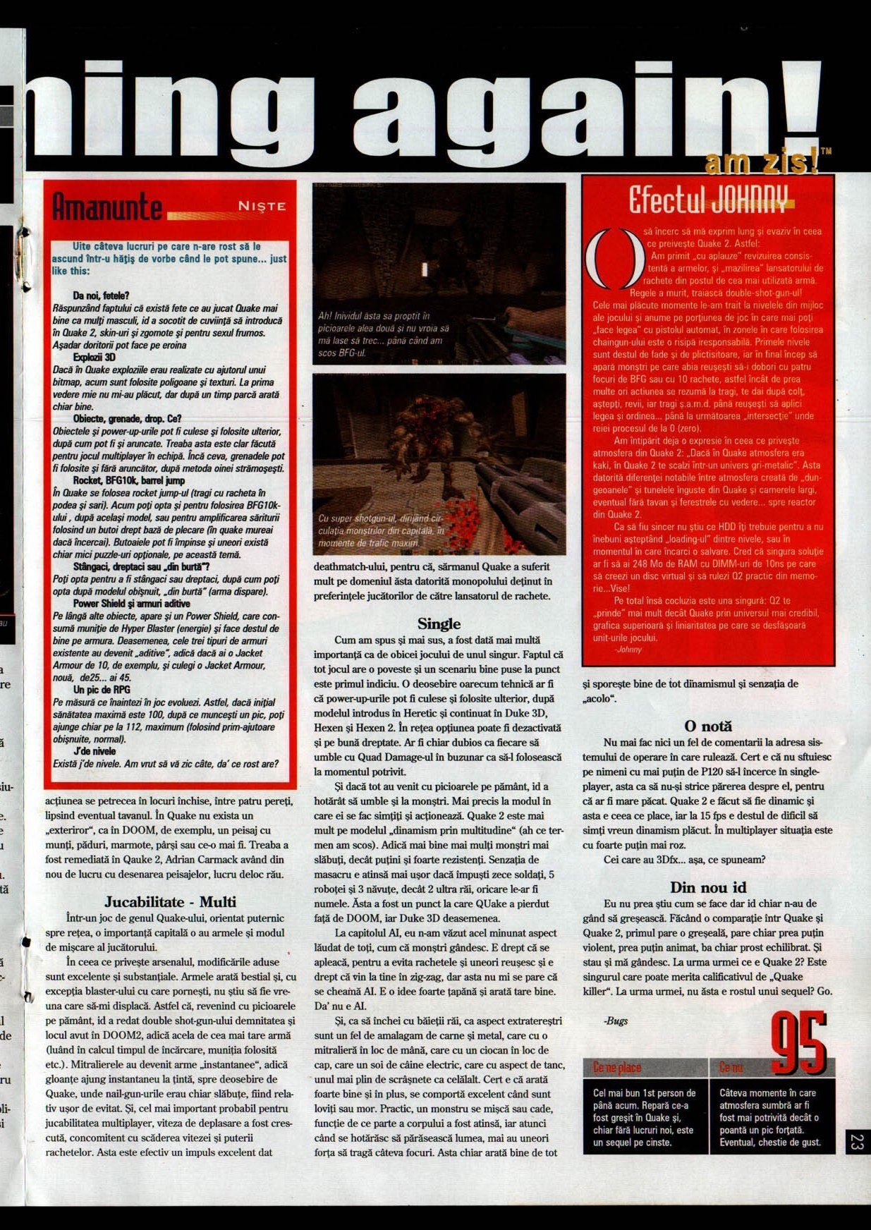 Numărul 8, pagina 25 — Quake II — It is happening again! am zis!