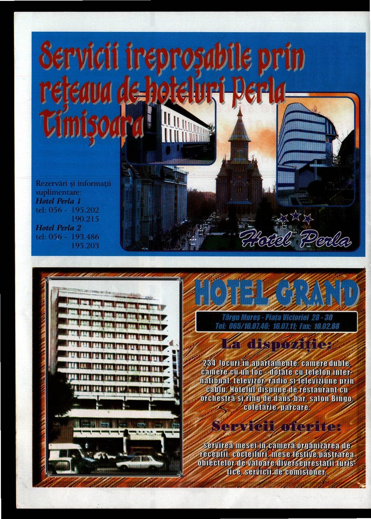 Numărul 8, pagina 50 — Hotel Perla Timișoara (reclamă)