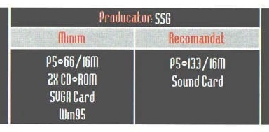 Caseta de specificații din capul p22: „Producator: SSG”, cu coloanele „Minim” și „Recomandat”