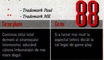 Nota finală — 88 — și caseta „Ce ne place” / „Ce nu”; în colțul din stânga-sus al decupajului intră și cele două note de subsol
