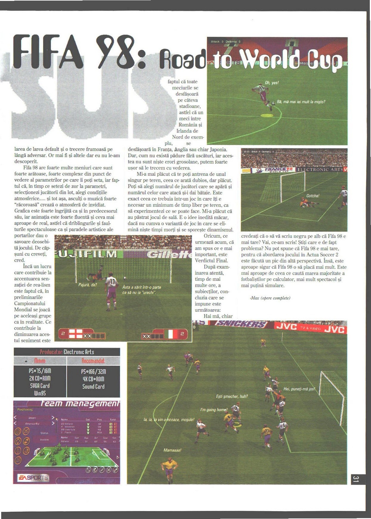Numărul 9, pagina 33 — Versus: Actua Soccer 2 / FIFA 98: Road to World Cup