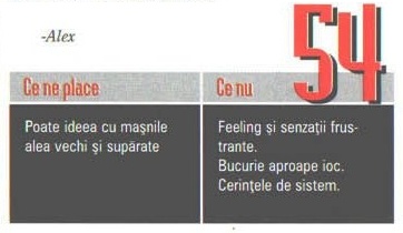 Nota finală — 54 — și caseta „Ce ne place” / „Ce nu”