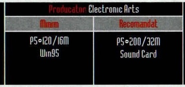 Caseta de specificații din capul paginii: „Producator Electronic Arts”, cu coloanele „Minim” și „Recomandat”
