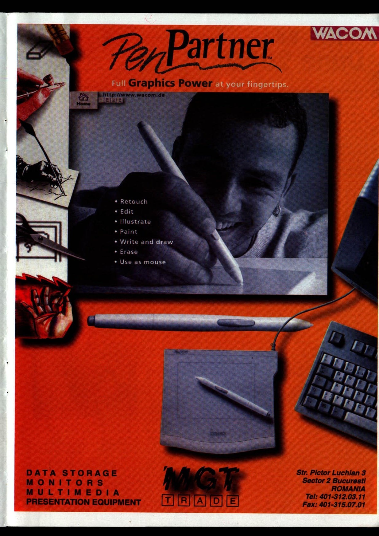 Numărul 10, pagina 5 — WACOM PenPartner / M.G.T. Trade (reclamă)
