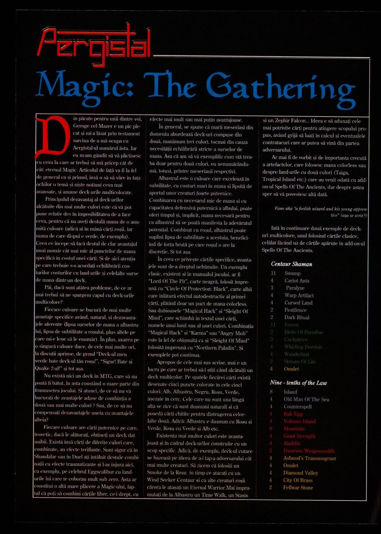 Numărul 10, pagina 46 — Aergistal: Magic: The Gathering