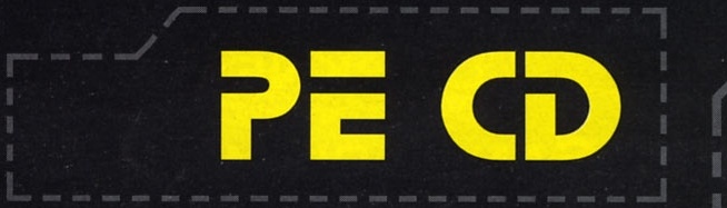 Titlul paginii: „PE CD”, litere galbene într-un chenar punctat