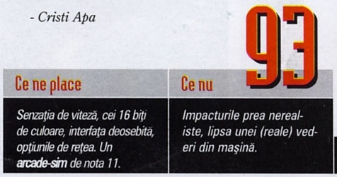 Score Board 93, lângă caseta „Ce ne place” / „Ce nu”