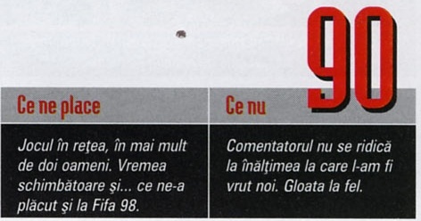 Nota finală — 90 — și caseta „Ce ne place” / „Ce nu” din piciorul paginii