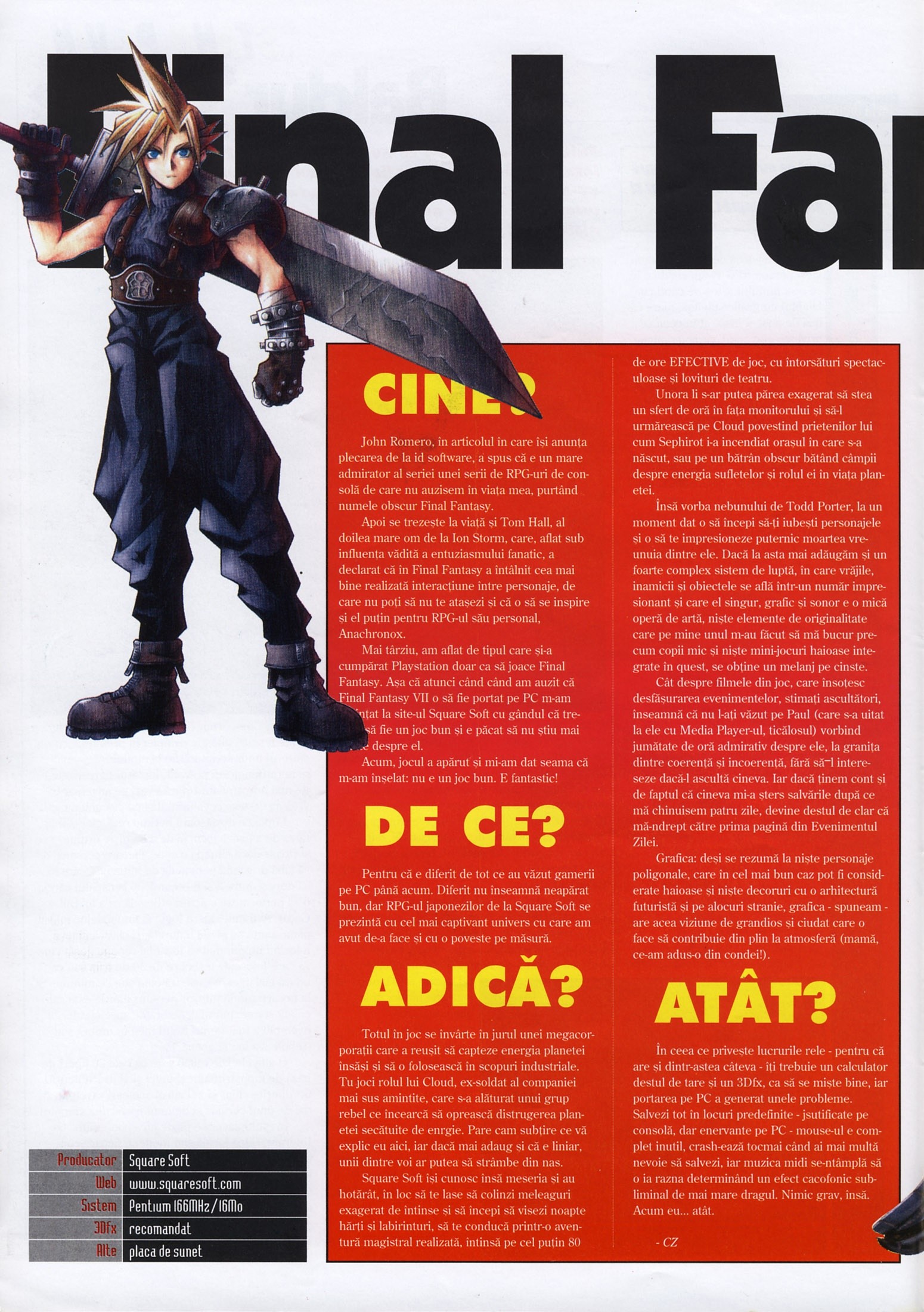 Numărul 11, pagina 14 — Final Fantasy VII
