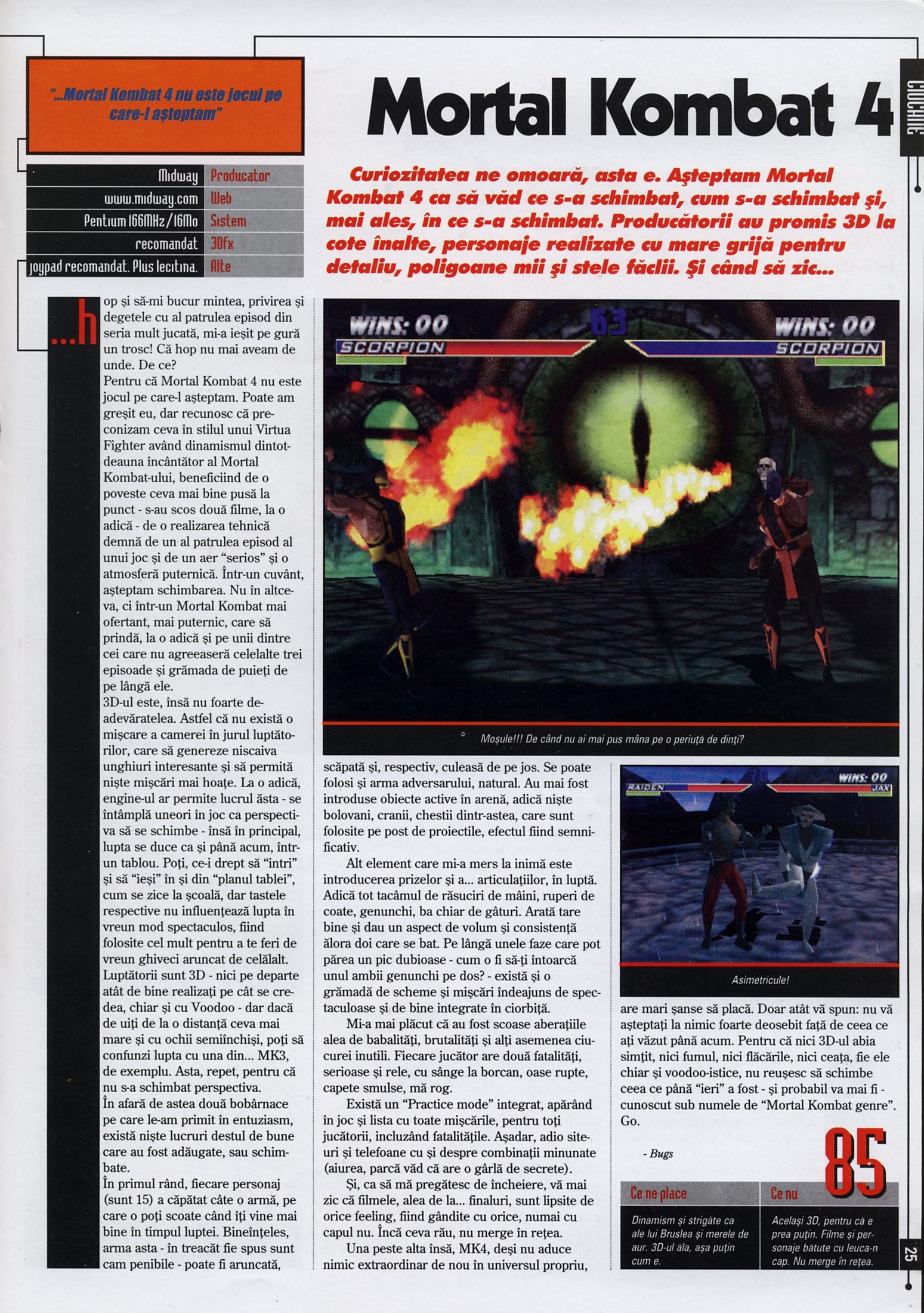 Numărul 11, pagina 27 — Mortal Kombat 4