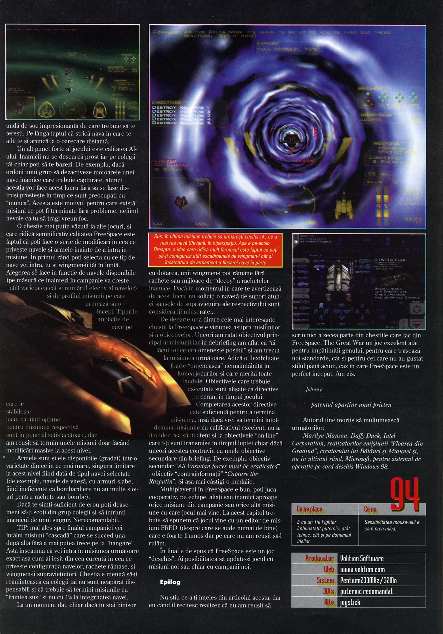 Numărul 11, pagina 32 — Descent FreeSpace: The Great War