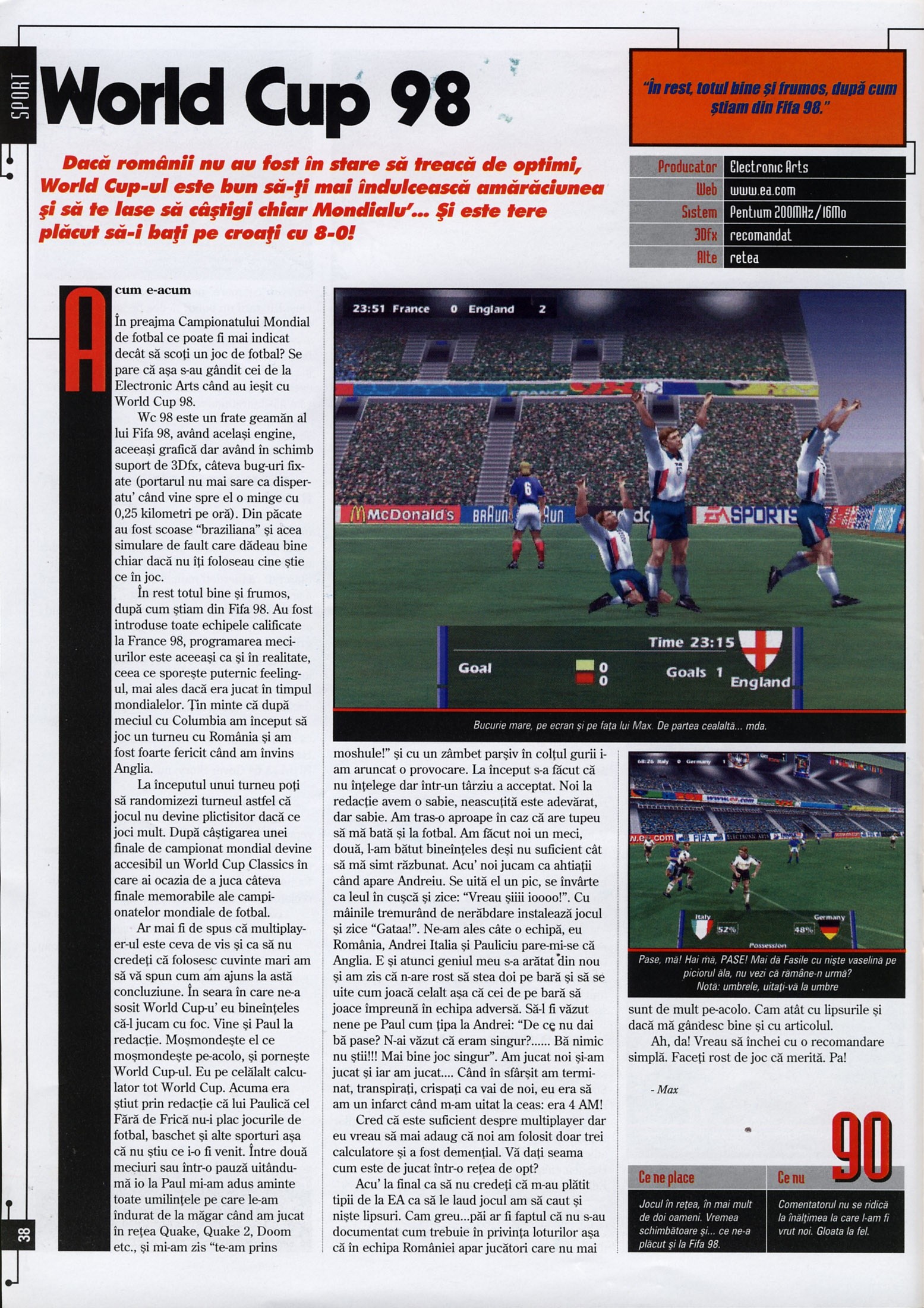 Numărul 11, pagina 40 — World Cup 98