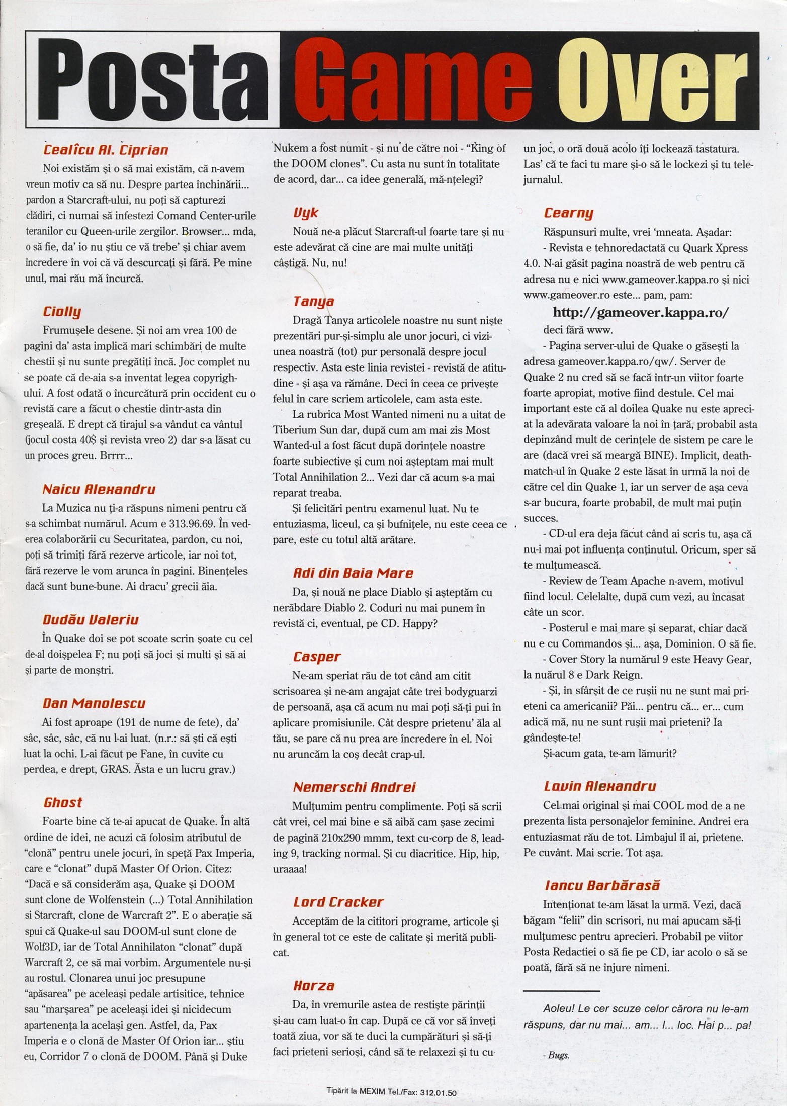 Numărul 11, pagina 51 — Posta Game Over