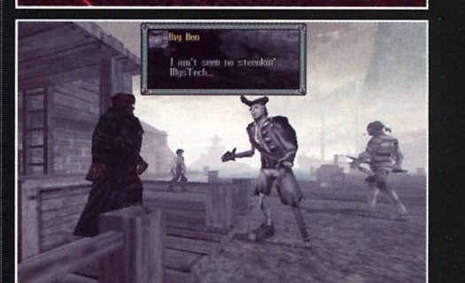 Captură de ecran Anachronox: dialog cu personajul "Big Ben" -- "I ain't seen no stealin' MysTech..."