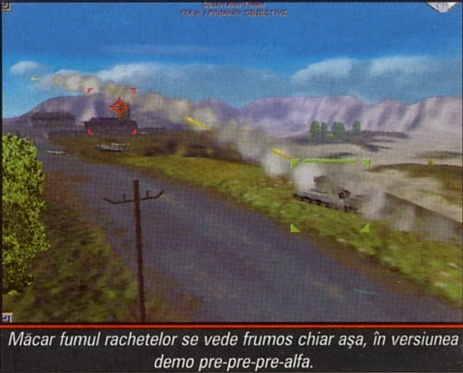 Tanc trăgând rachete de-a lungul unui drum de munte — "Măcar fumul rachetelor se vede frumos chiar așa, în versiunea demo pre-pre-pre-alfa."