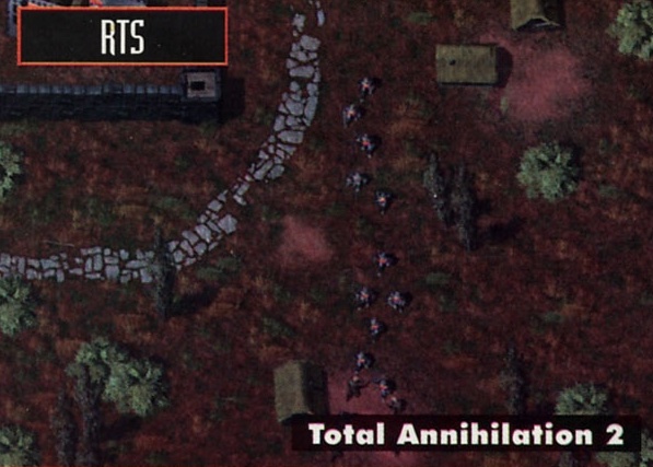 Panou "RTS": captură de ecran Total Annihilation 2 (unități mărșăluind pe un drum de piatră)
