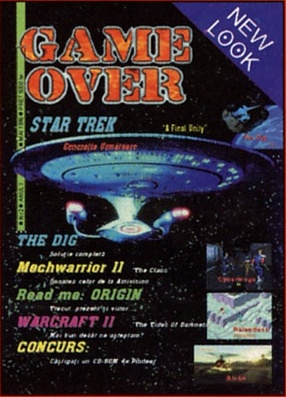 Coperta nr. 2 — „GAME OVER", colț „NEW LOOK". STAR TREK „A Final Unity" — Generația Următoare · THE DIG — Soluție completă · Mechwarrior II „The Clans" · Read me: ORIGIN · WARCRAFT II „The Tides of Darkness" · CONCURS: Câștigați un CD-ROM [...text ilizibil în scan...]