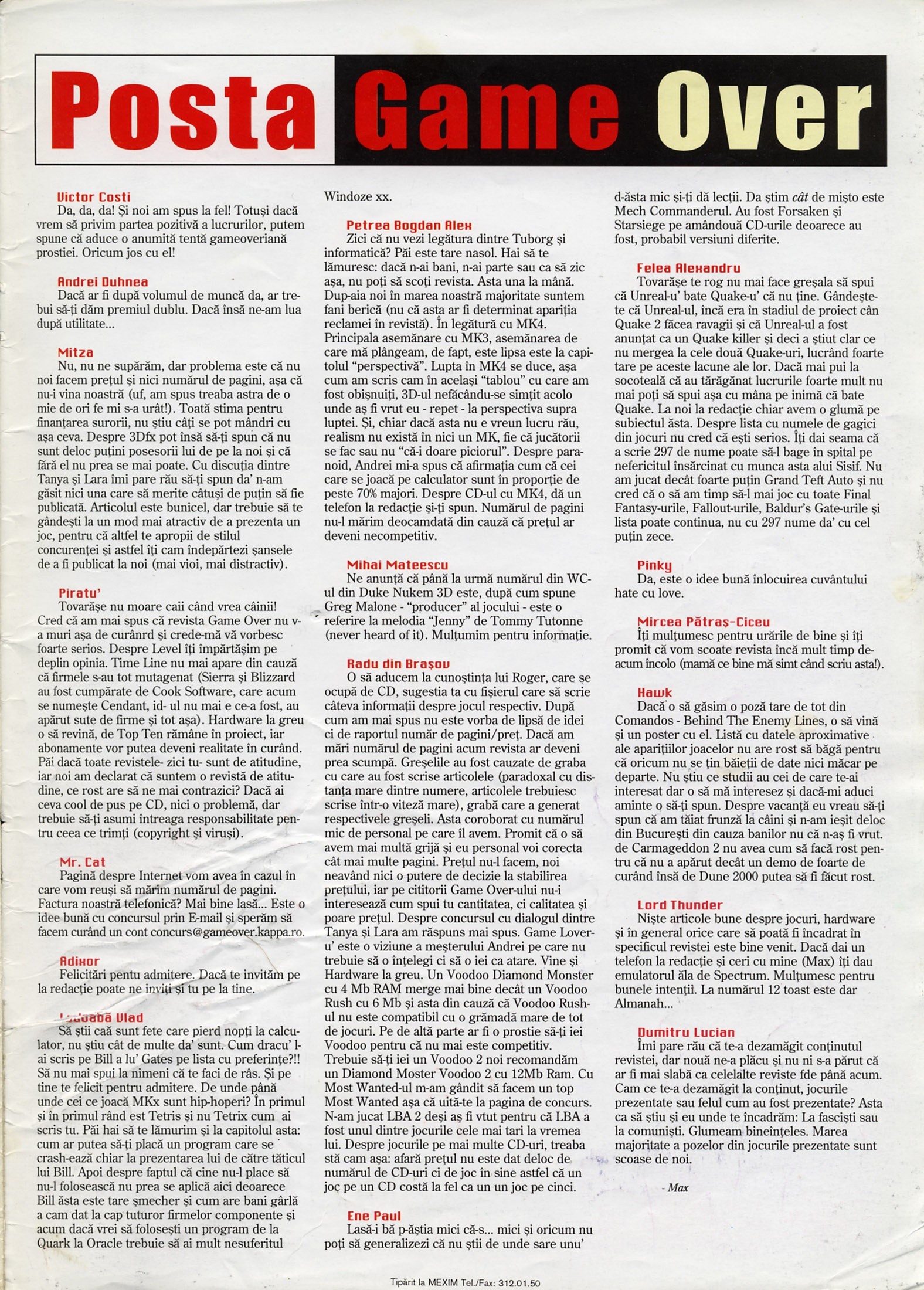 Numărul 12, pagina 51 — Posta Game Over