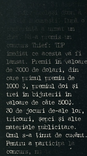 Nota despre concursul Thief: TDP