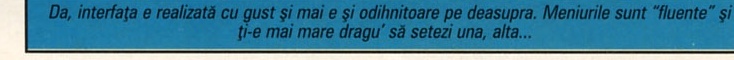Interfața cu meniul deschis