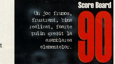Score Board — 90: Un joc frumos, frustrant, bine realizat, foarte puțin greșit la asamblarea elementelor.