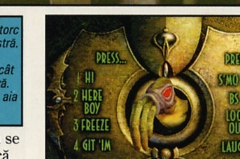 Ecran de comenzi — PRESS... 1 HI, 2 HERE BOY, 3 FREEZE, 4 GIT 'IM