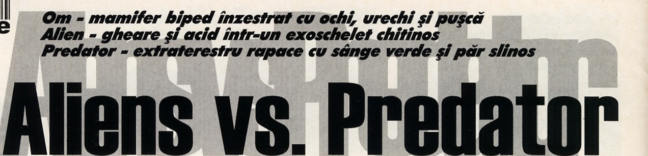 Aliens vs. Predator — titlul articolului