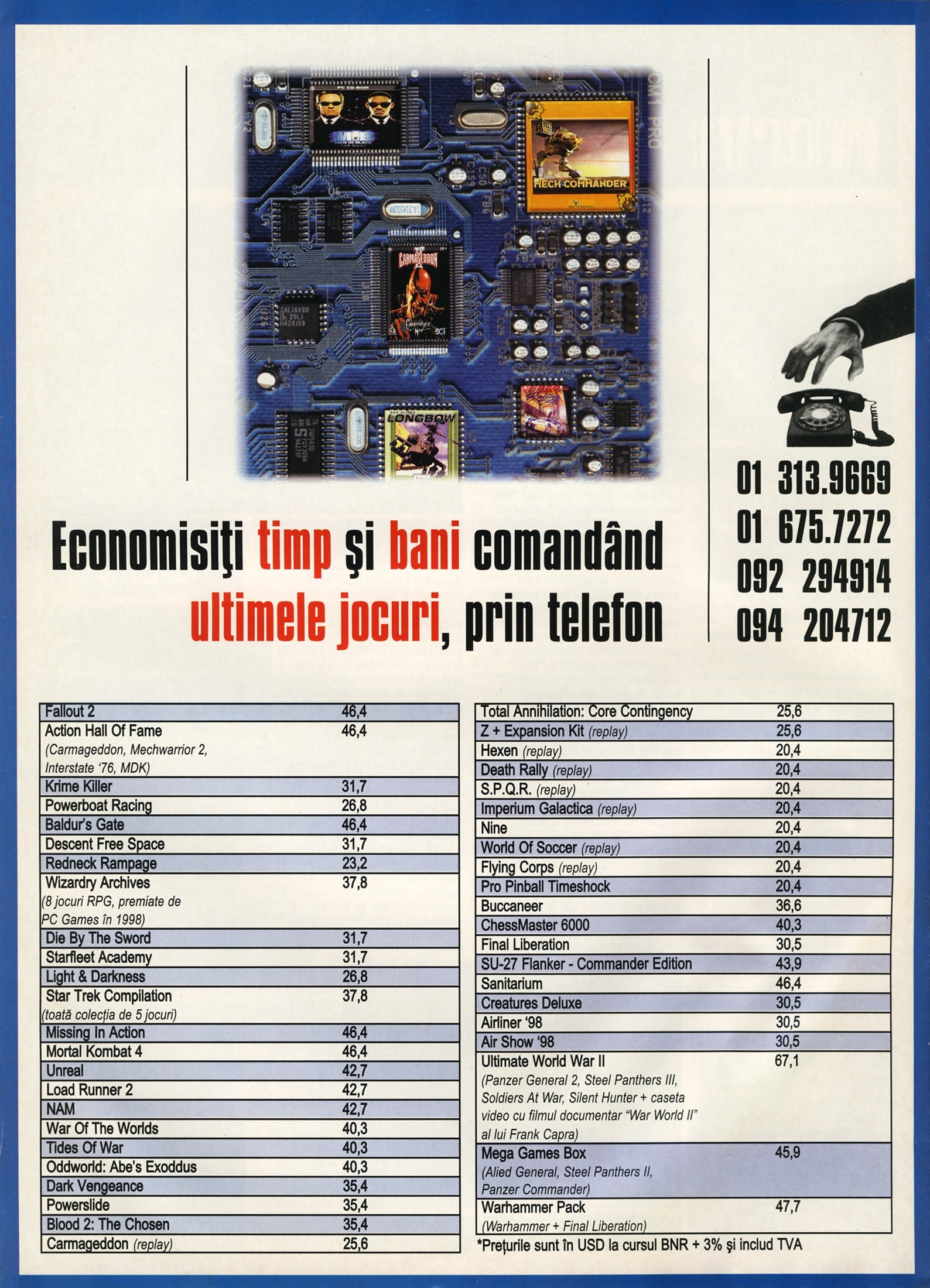 Economisiţi timp şi bani — mail-order advertisement