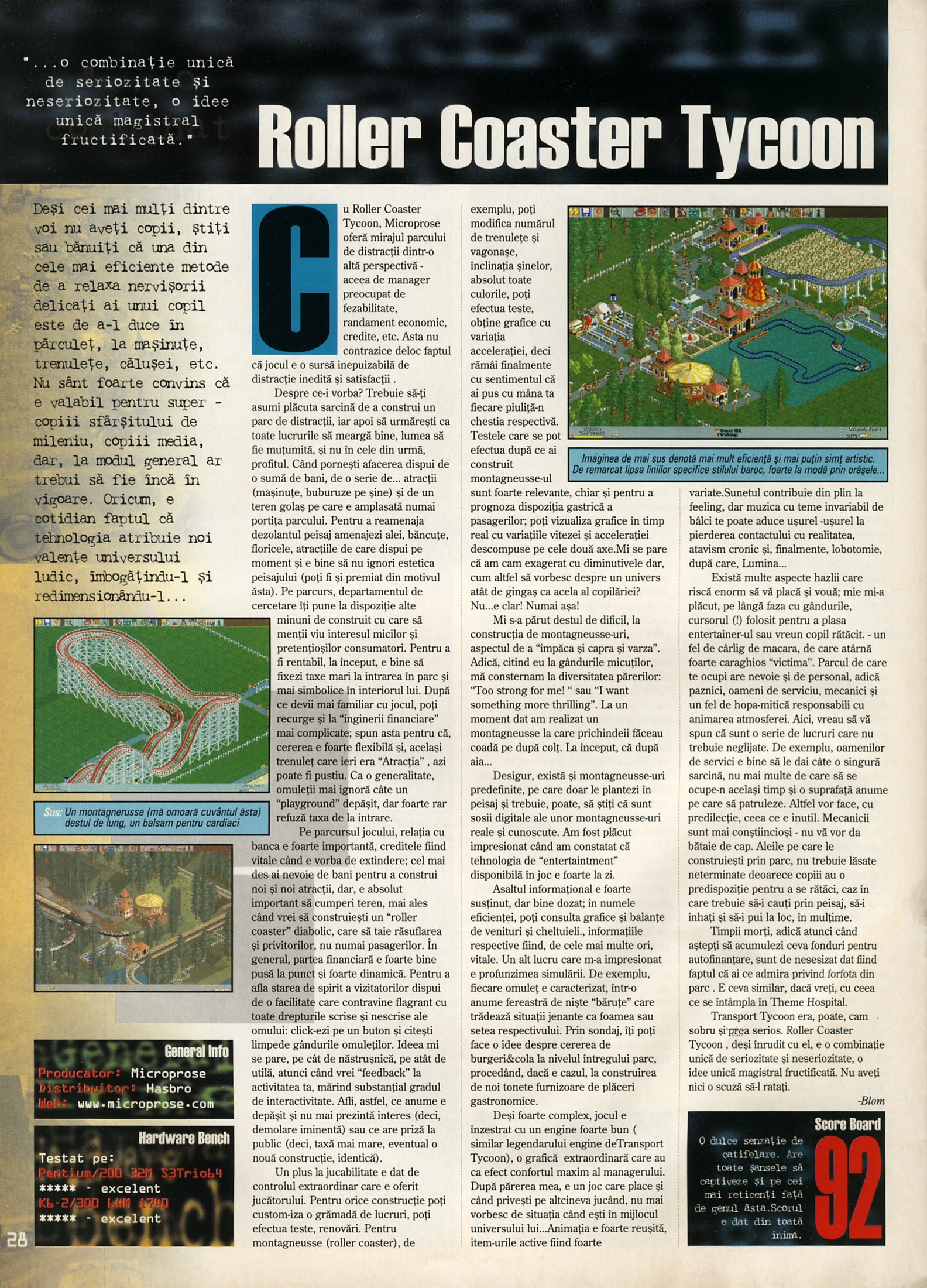 Numărul 14, pagina 30 — Roller Coaster Tycoon