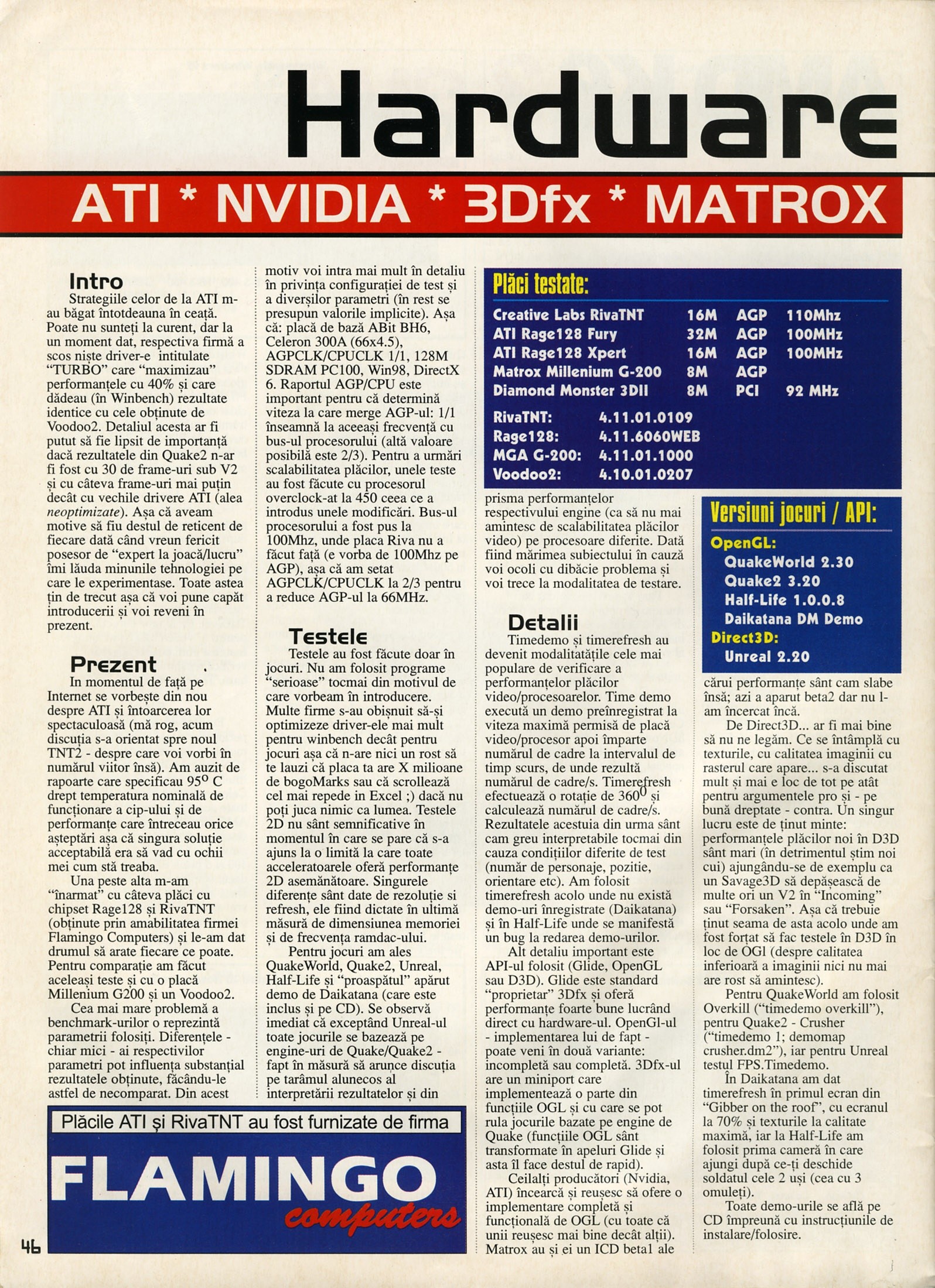 Numărul 14, pagina 48 — Hardware: ATI * NVIDIA * 3Dfx * MATROX