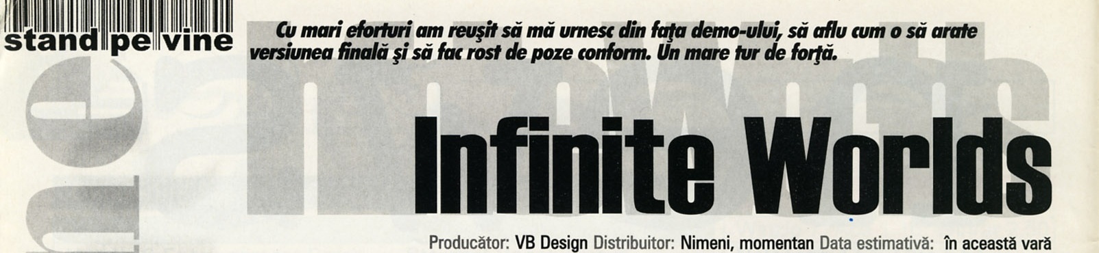 Infinite Worlds — stand pe vine