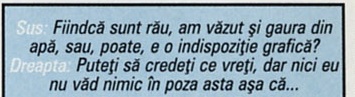 Sus: Fiindcă sunt rău, am văzut și gaura din apă, sau, poate, e o indispoziție grafică? Dreapta: Puteți să credeți ce vreți, dar nici eu nu văd nimic în poza asta așa că...