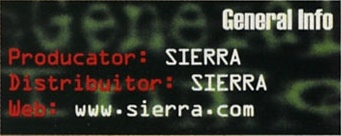 General Info — Producator: SIERRA · Distribuitor: SIERRA · Web: www.sierra.com