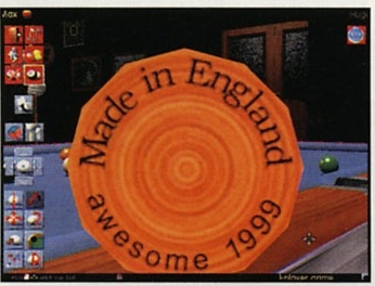 Bila cu inscripția "Made in England / awesome 1999"