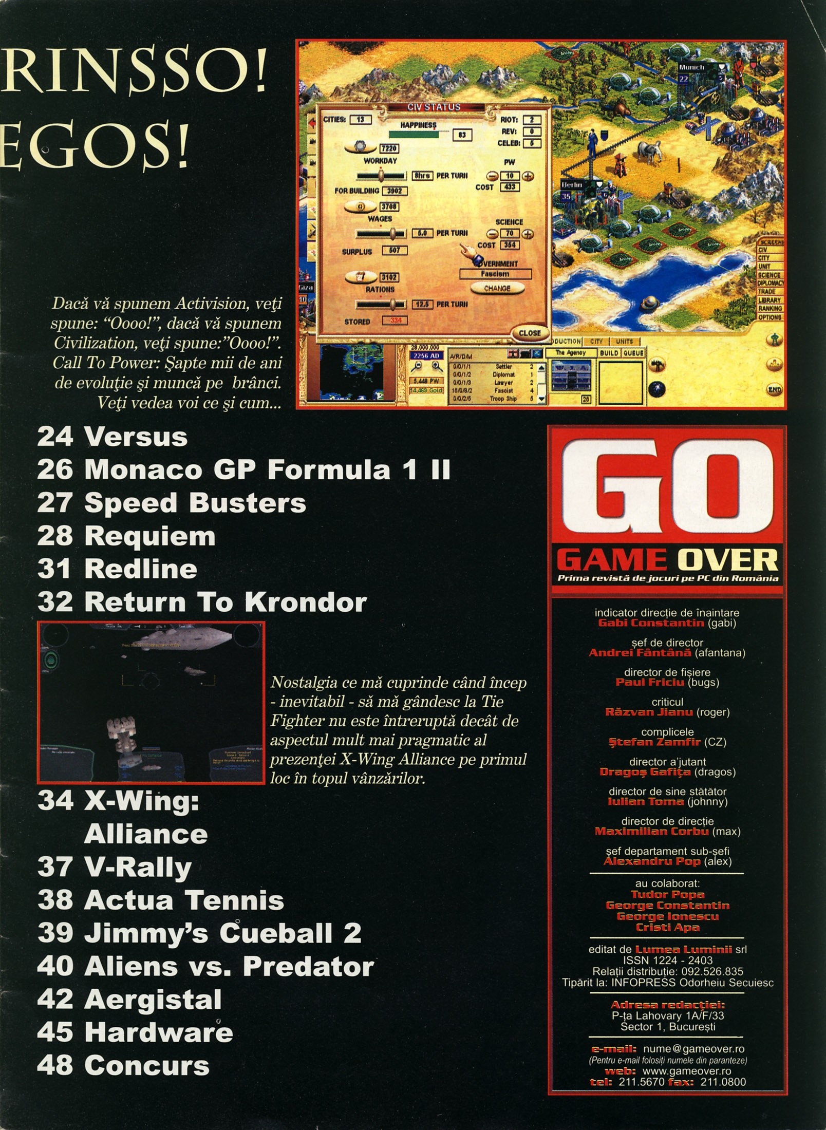 Numărul 5 (15), Mai 1999, pagina 5 — Il Editoriale + Viva el cuprinsso! Viva los juegos!