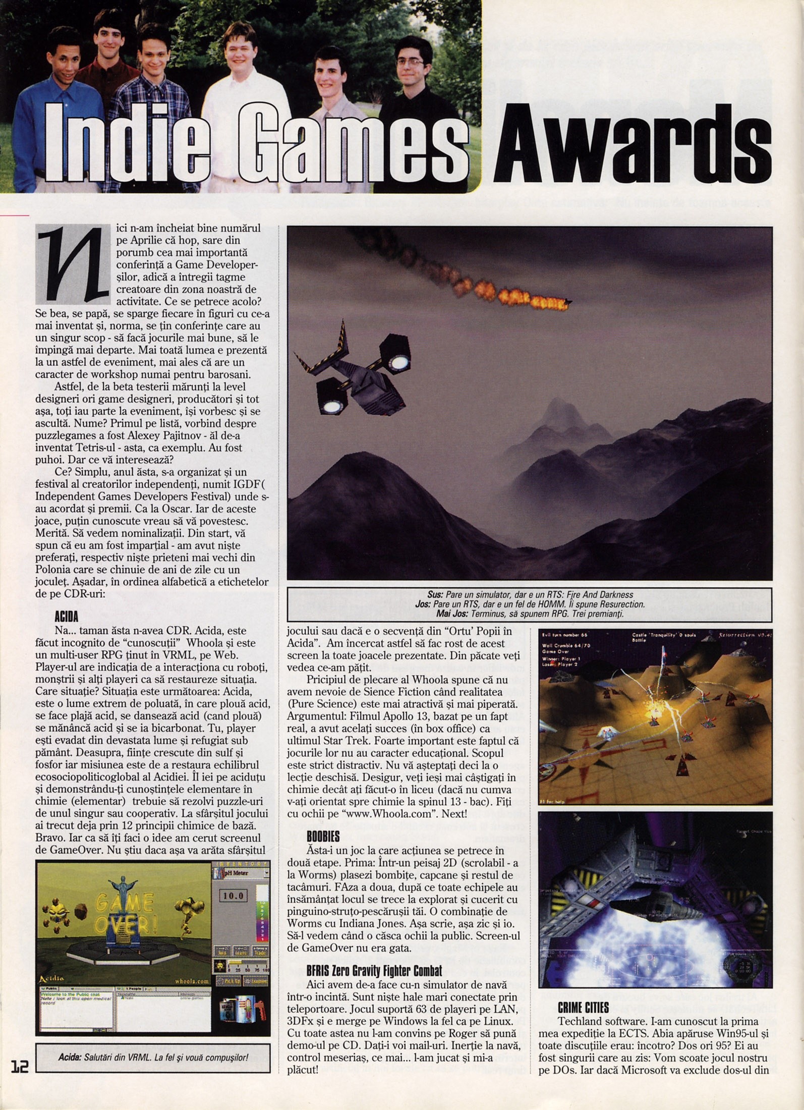 Numărul 5 (15), Mai 1999, pagina 14 — Indie Games Awards