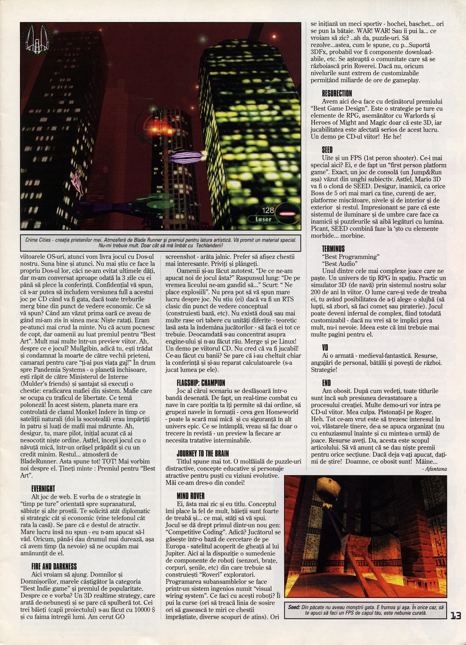 Numărul 5 (15), Mai 1999, pagina 15 — Indie Games Awards