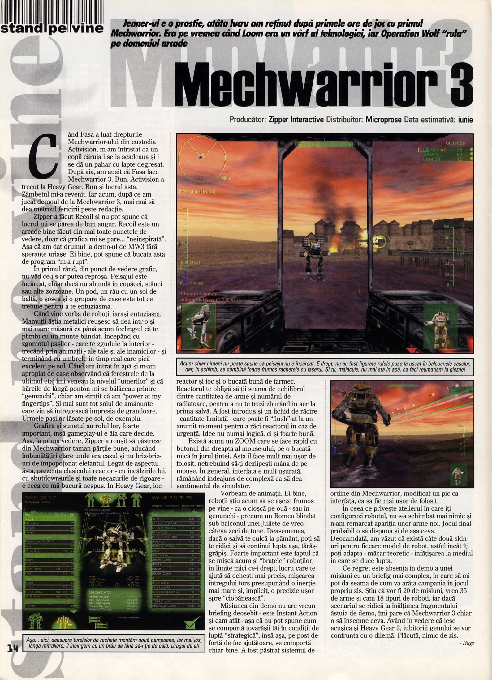 Numărul 5 (15), Mai 1999, pagina 16 — Mechwarrior 3
