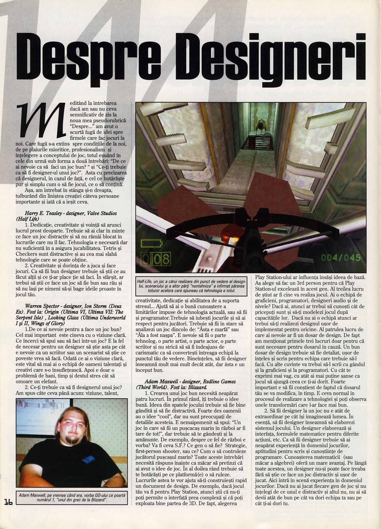 Numărul 5 (15), Mai 1999, pagina 18 — Despre Designeri