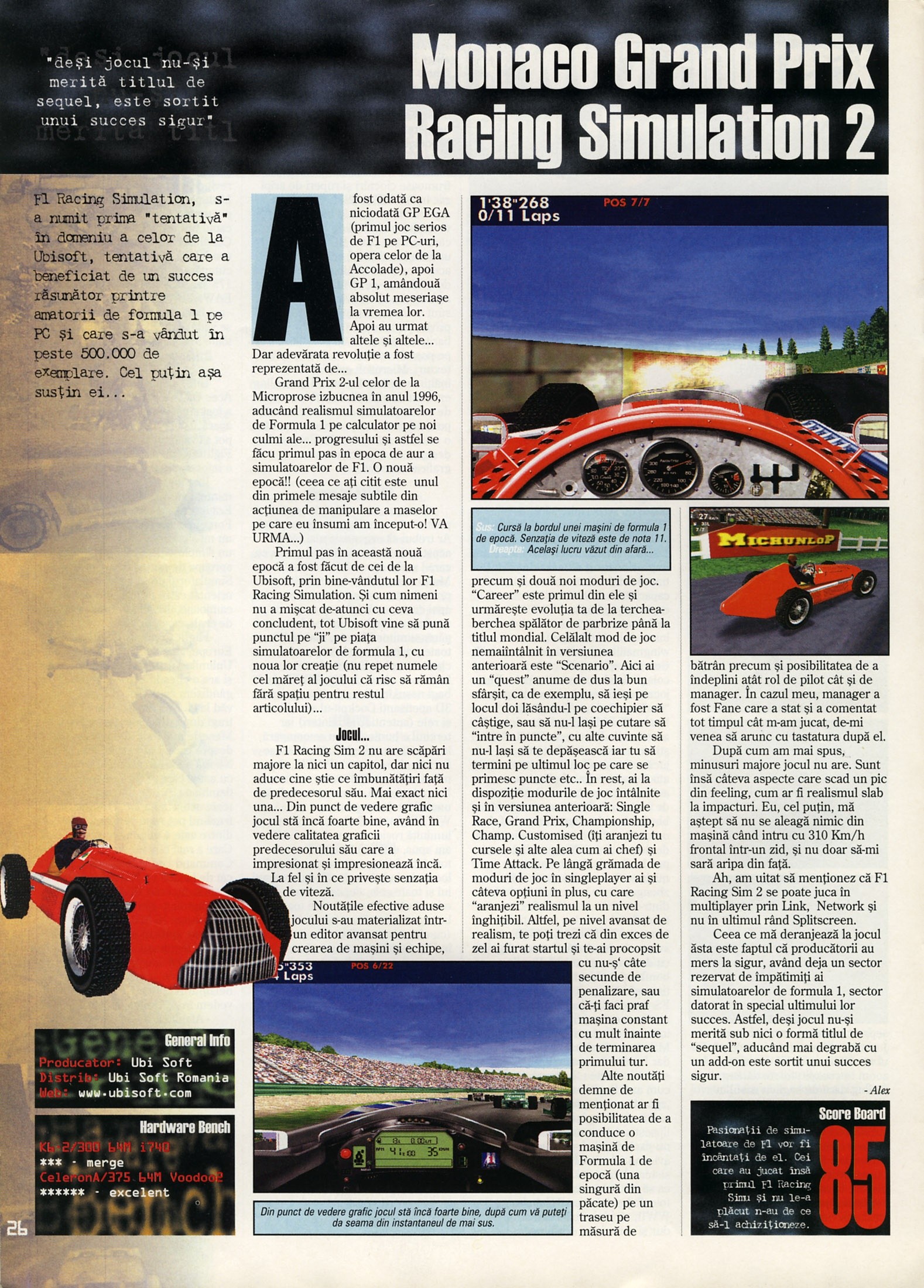 Numărul 5 (15), Mai 1999, pagina 28 — Monaco Grand Prix Racing Simulation 2