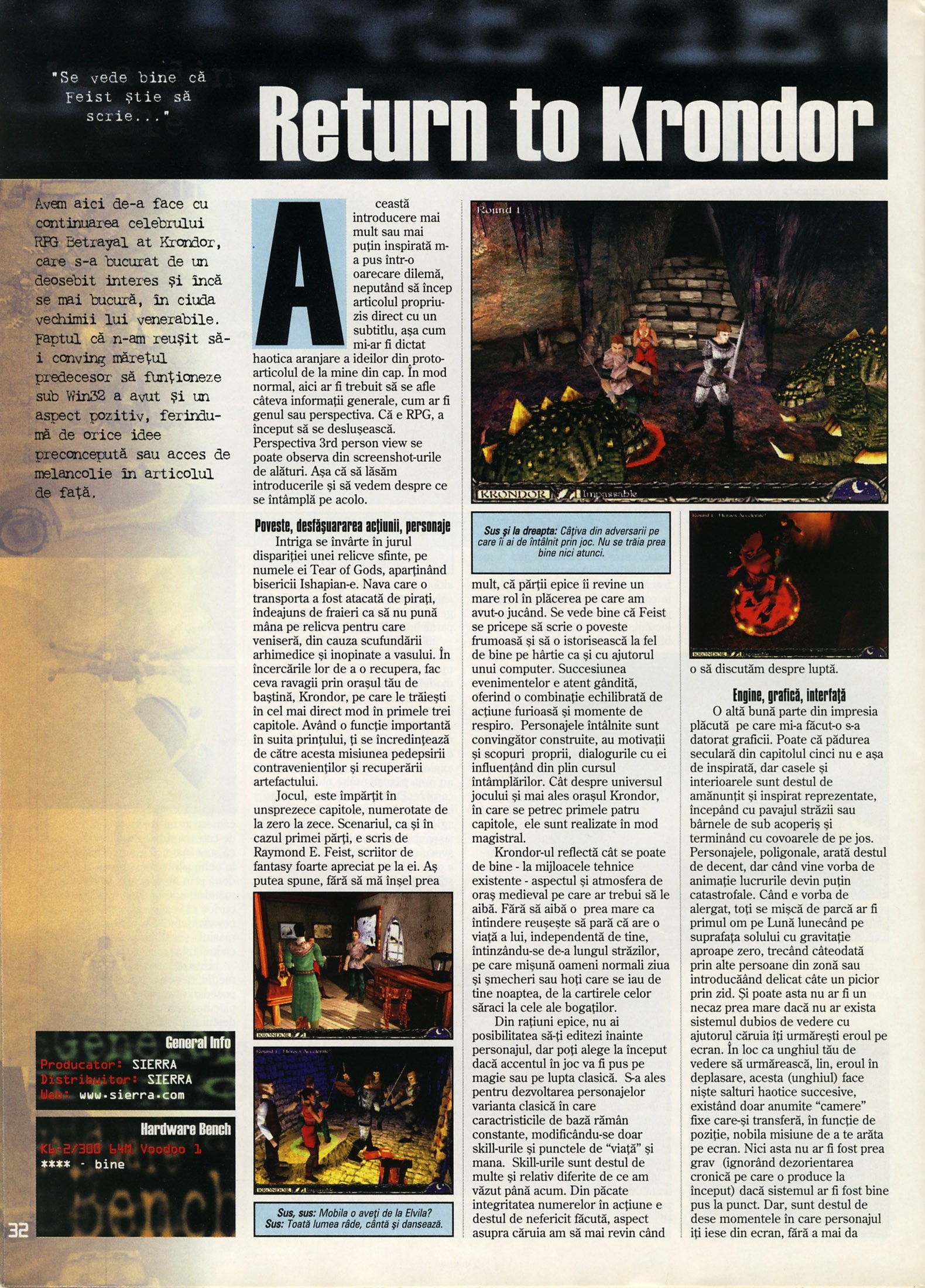 Numărul 5 (15), Mai 1999, pagina 34 — Return to Krondor