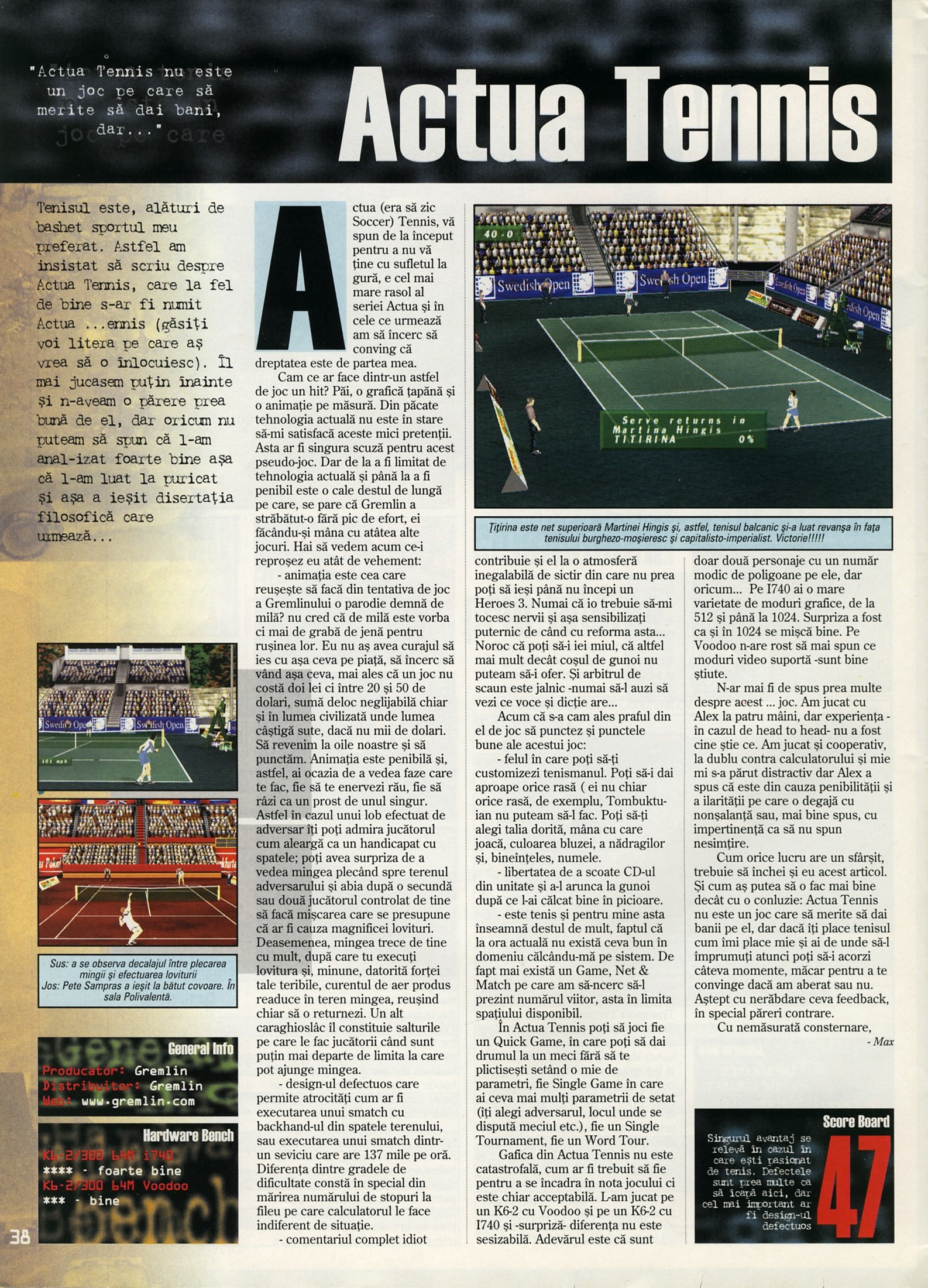 Numărul 5 (15), Mai 1999, pagina 40 — Actua Tennis