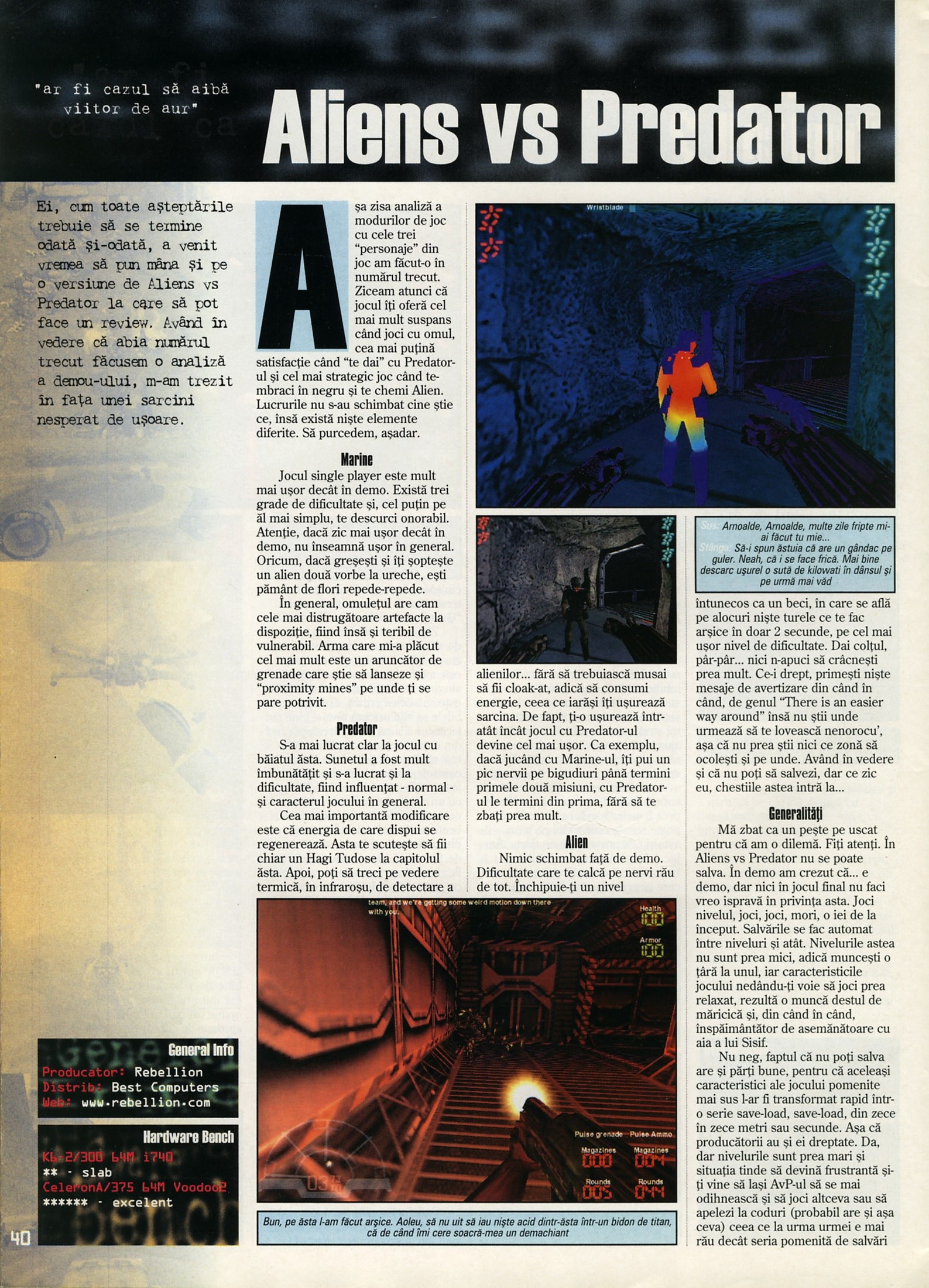 Numărul 5 (15), Mai 1999, pagina 42 — Aliens vs Predator