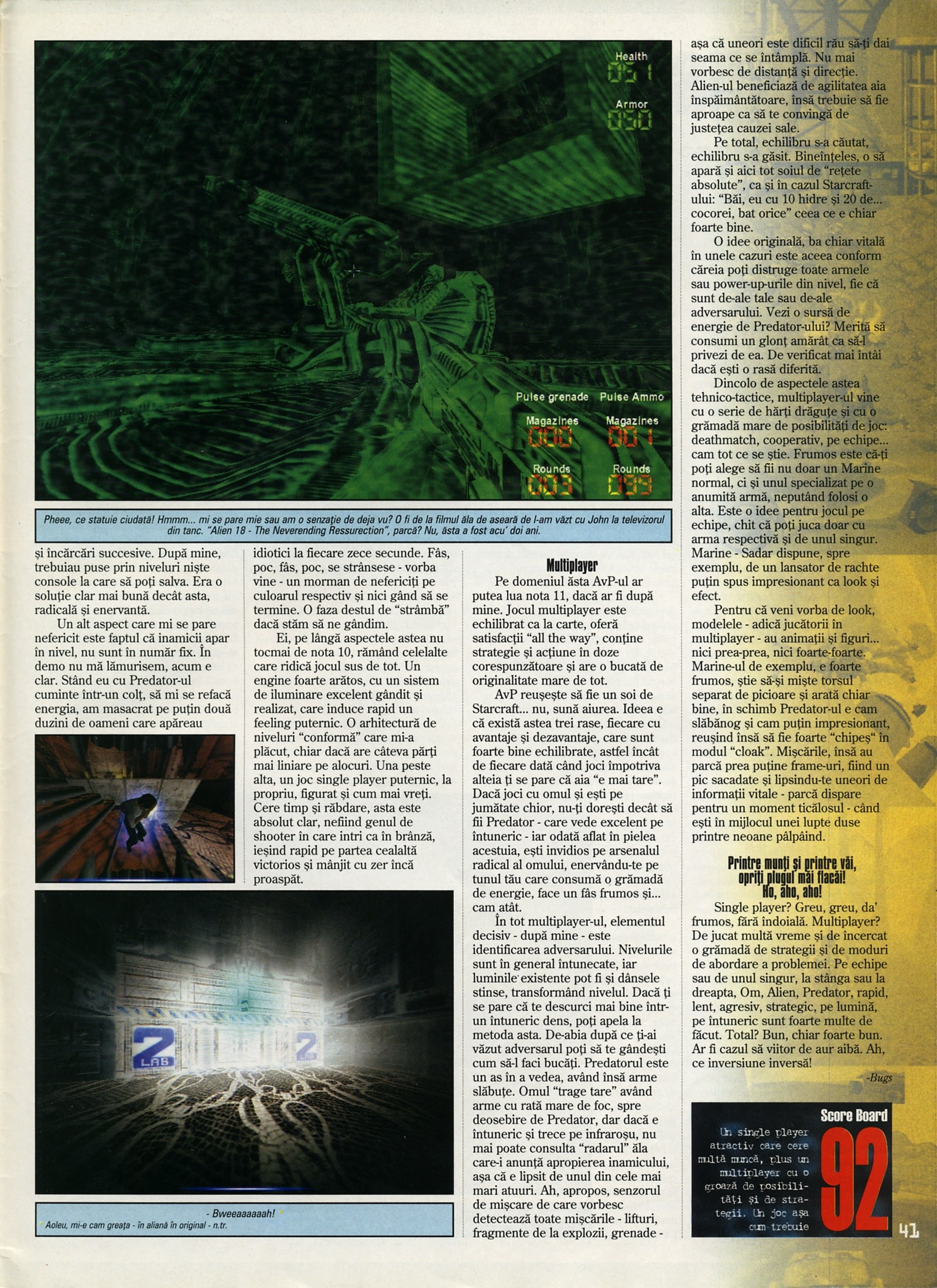 Numărul 5 (15), Mai 1999, pagina 43 — Aliens vs Predator