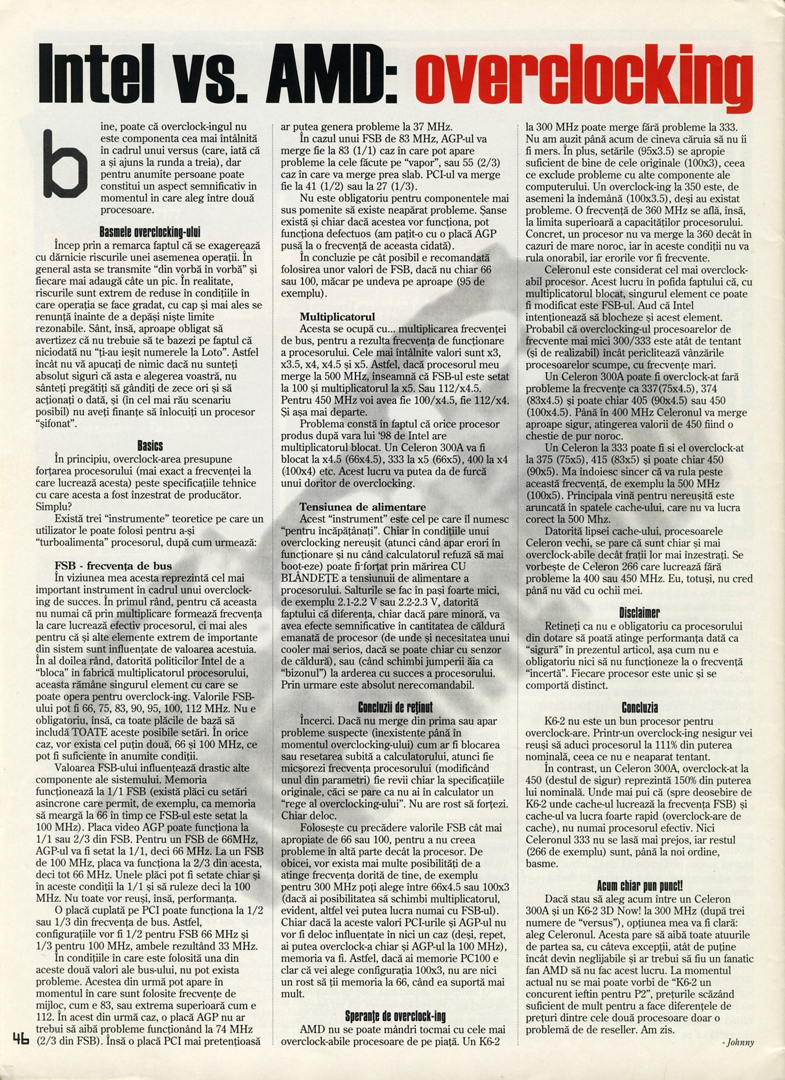 Numărul 5 (15), Mai 1999, pagina 48 — Intel vs. AMD: overclocking