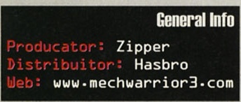 General Info — Producator: Zipper · Distribuitor: Hasbro · Web: www.mechwarrior3.com